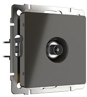 Розетка TV Проходная без рамки Werkel 1-м. серо-коричневый глянцевый картинка